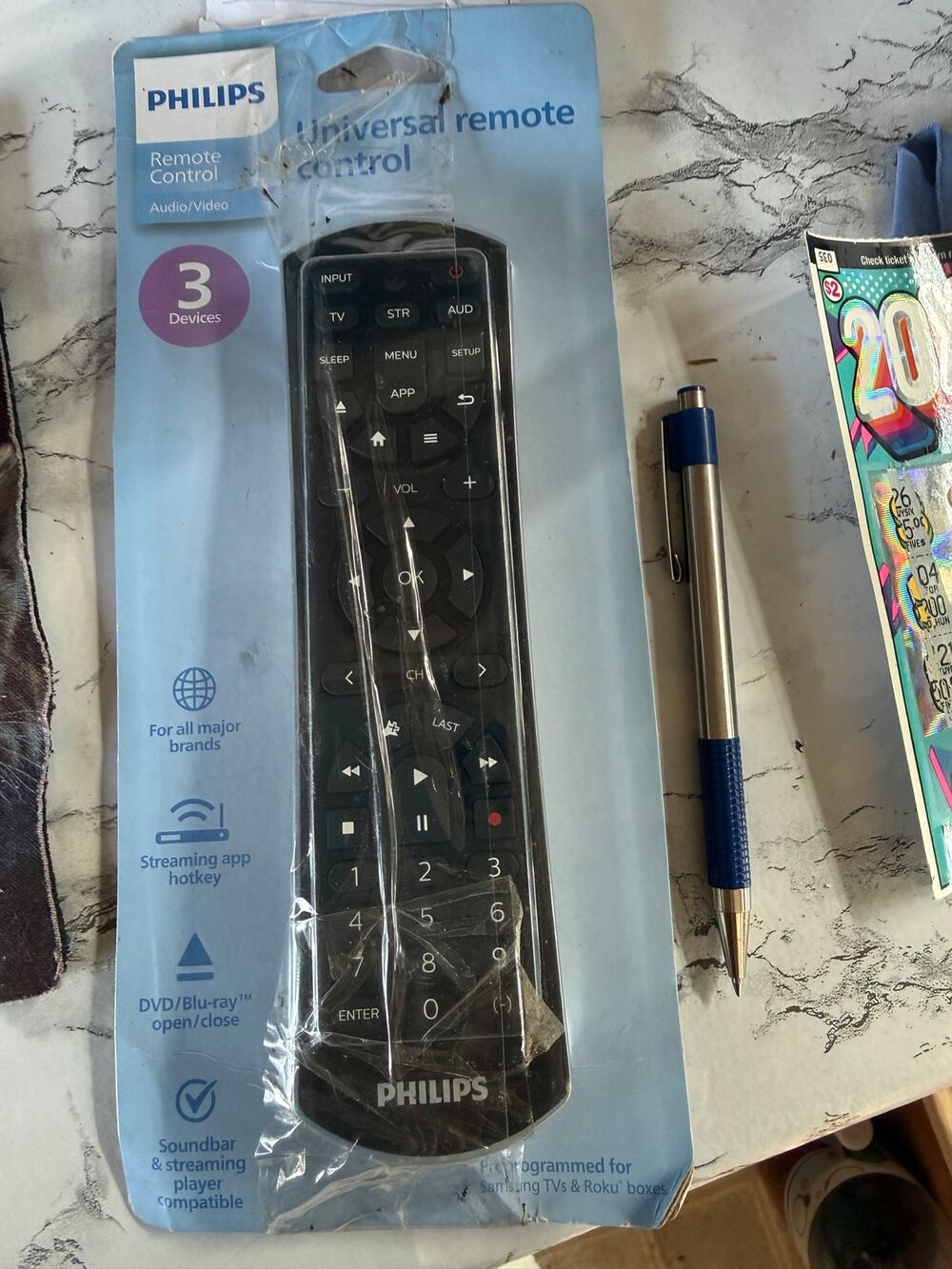 SKU3303 Philips Universal Remote Control (Black - Open Package New)